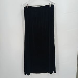 womens Dressbarn Black velour velvet Elastic Waist Maxi Skirt Plus Size 18/20